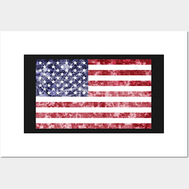 Distressed American Flag Wall Art by ArtFactoryAI